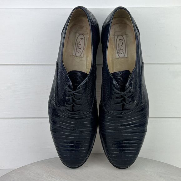 Vntg Lizard Blue Dress Shoes Men Sz 10.5 Made in Spain For Boyds of Philadelphia main image 13